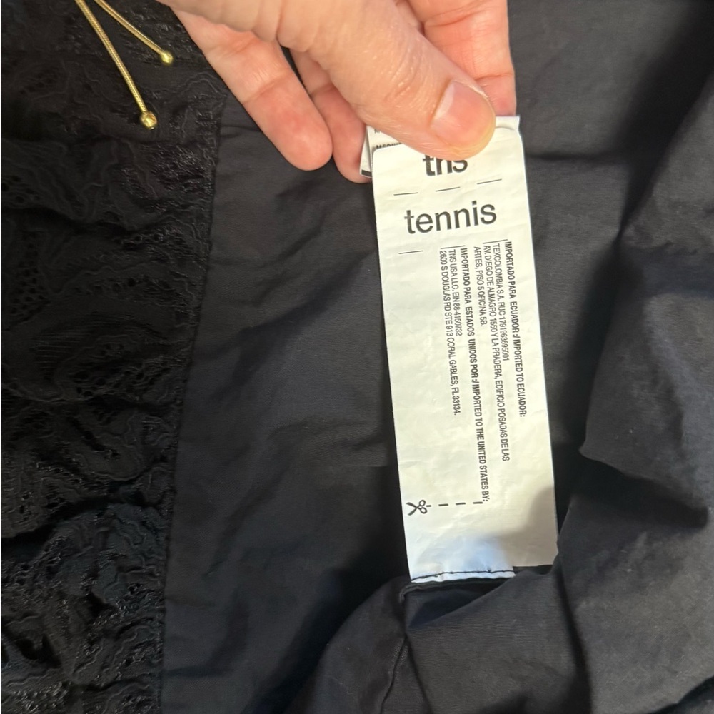 Tennis (tns) Black Lace Mini Bubble Skirt - Size M - Designed in Colombia - Picture 8 of 8